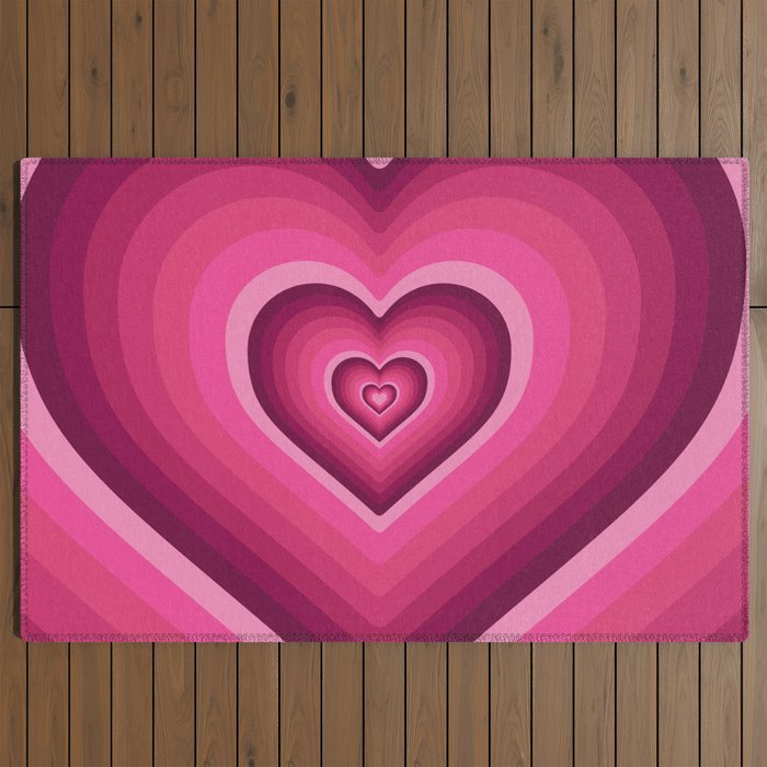 70's Heart Outdoor Rug