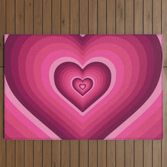 70's Heart Outdoor Rug