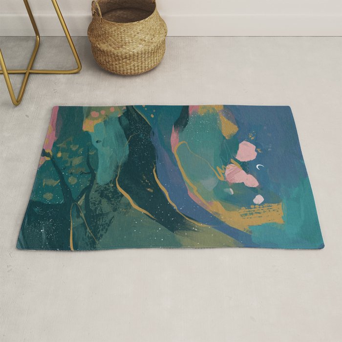 "You Are Worthy" Midnight Background Rug