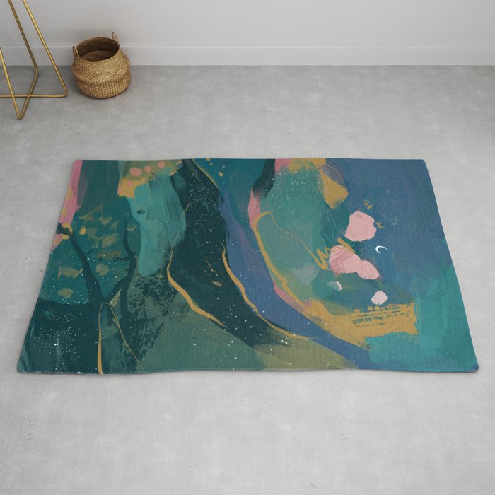 "You Are Worthy" Midnight Background Rug