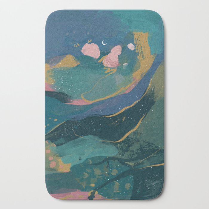 "You Are Worthy" Midnight Background Bath Mat
