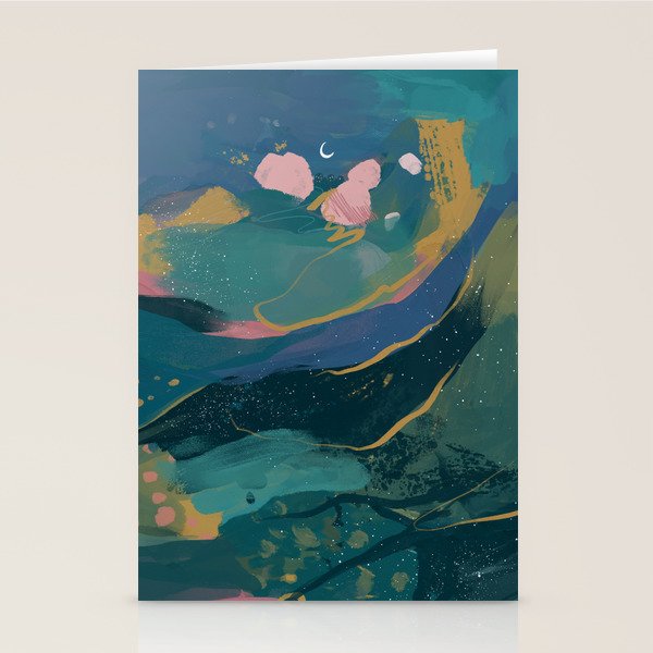 "You Are Worthy" Midnight Background Stationery Card
