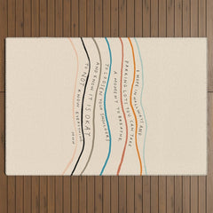 "I Hope In Hallways And Parking Lots You Can Take A Moment To Breathe, To Loosen Your Shoulders And Know It Is Okay To Not Know Everything." Outdoor Rug
