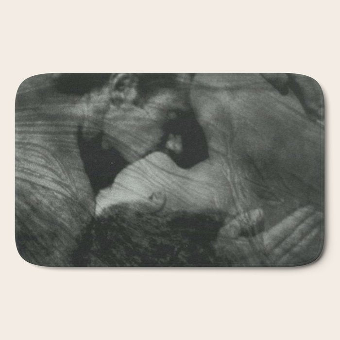 1912, The Kiss, Lovers black and white photography by Anne Brigmann Bath Mat