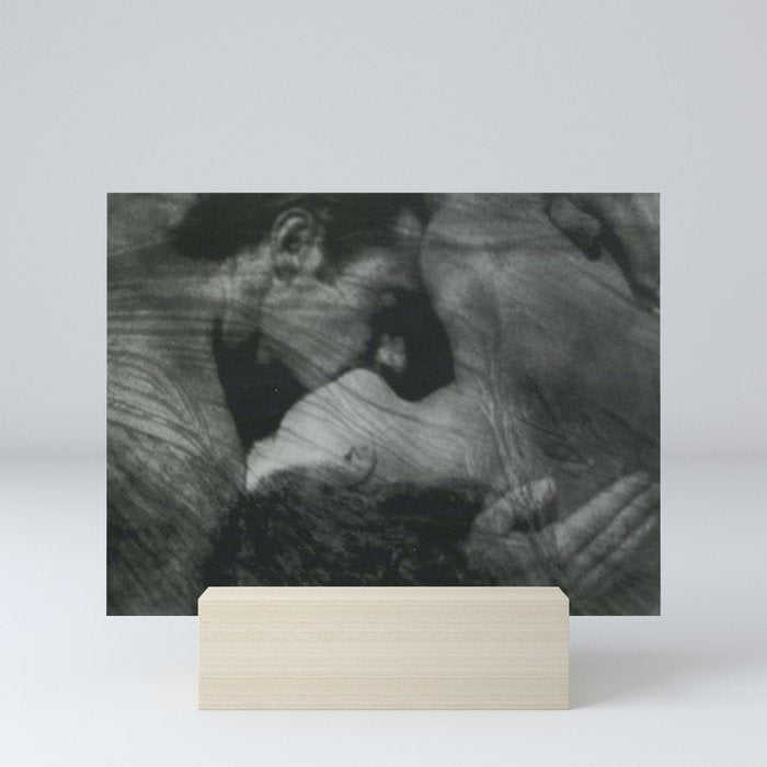 1912, The Kiss, Lovers black and white photography by Anne Brigmann Mini Art Print