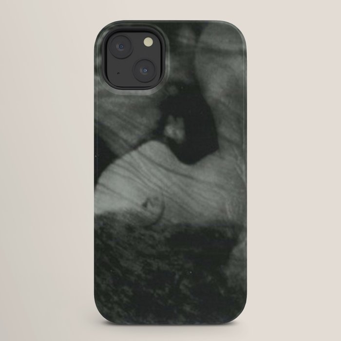 1912, The Kiss, Lovers black and white photography by Anne Brigmann iPhone Case