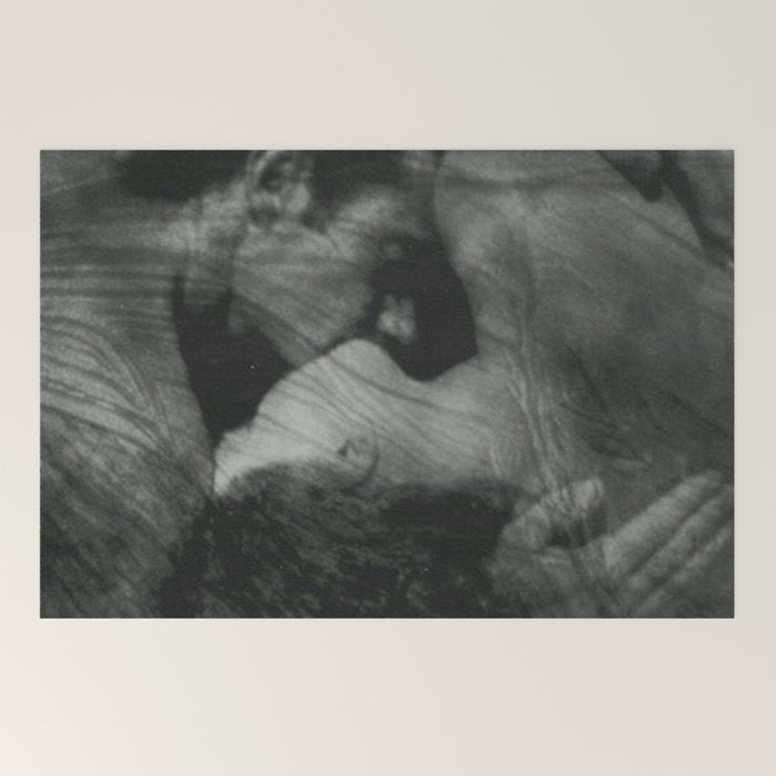 1912, The Kiss, Lovers black and white photography by Anne Brigmann Welcome Mat