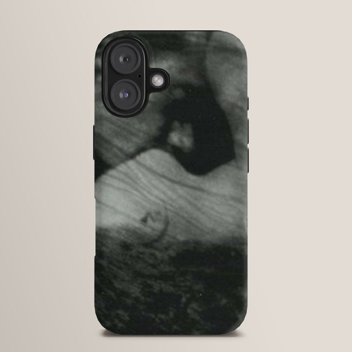 1912, The Kiss, Lovers black and white photography by Anne Brigmann iPhone Case