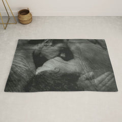 1912, The Kiss, Lovers black and white photography by Anne Brigmann Rug