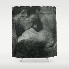 1912, The Kiss, Lovers black and white photography by Anne Brigmann Shower Curtain