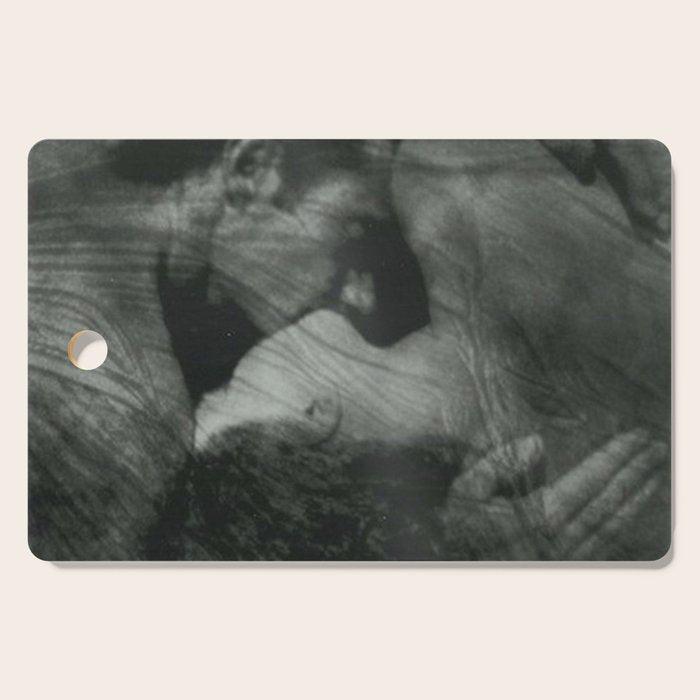 1912, The Kiss, Lovers black and white photography by Anne Brigmann Cutting Board