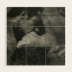 1912, The Kiss, Lovers black and white photography by Anne Brigmann Wood Wall Art