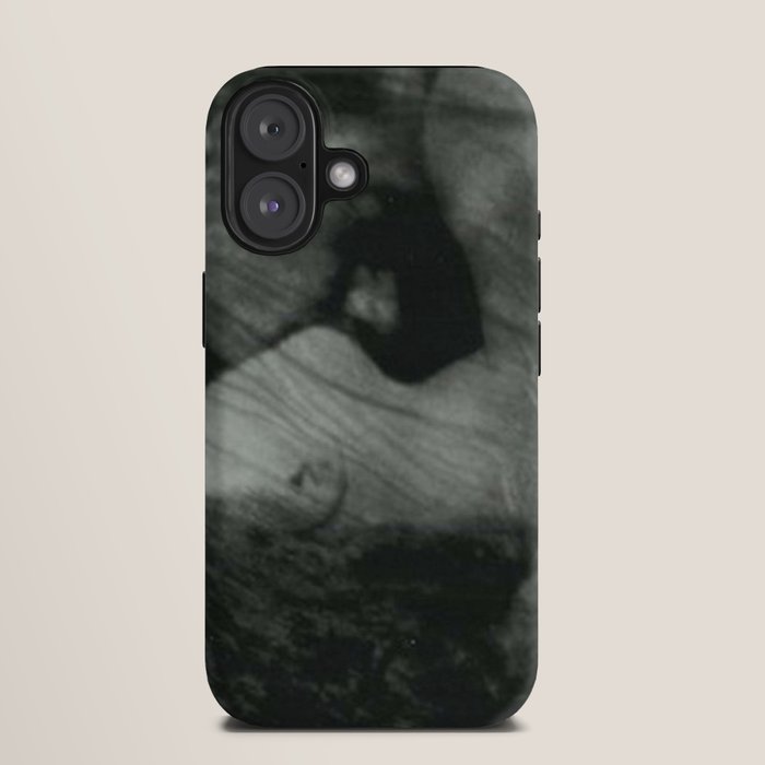 1912, The Kiss, Lovers black and white photography by Anne Brigmann iPhone Case