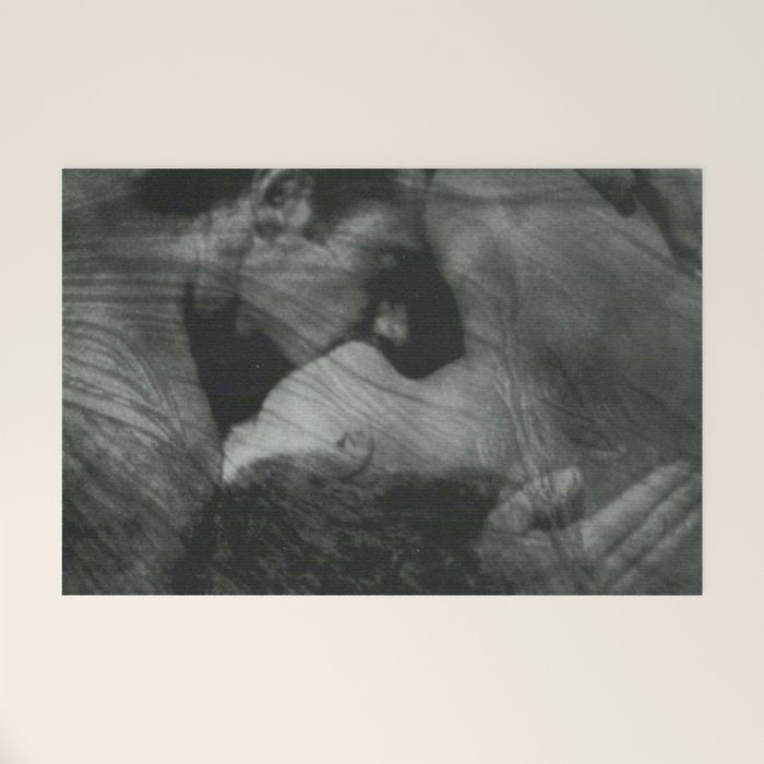 1912, The Kiss, Lovers black and white photography by Anne Brigmann Welcome Mat