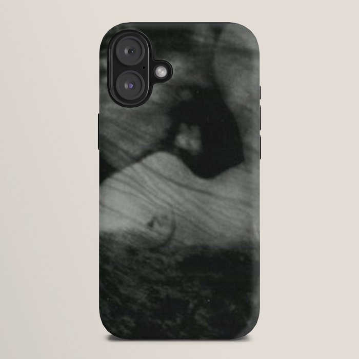 1912, The Kiss, Lovers black and white photography by Anne Brigmann iPhone Case