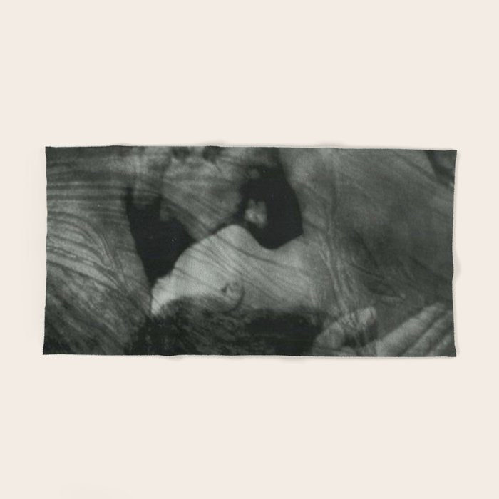 1912, The Kiss, Lovers black and white photography by Anne Brigmann Bath Towel