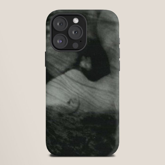 1912, The Kiss, Lovers black and white photography by Anne Brigmann iPhone Case
