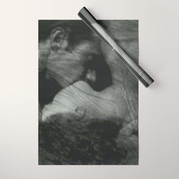 1912, The Kiss, Lovers black and white photography by Anne Brigmann Wrapping Paper