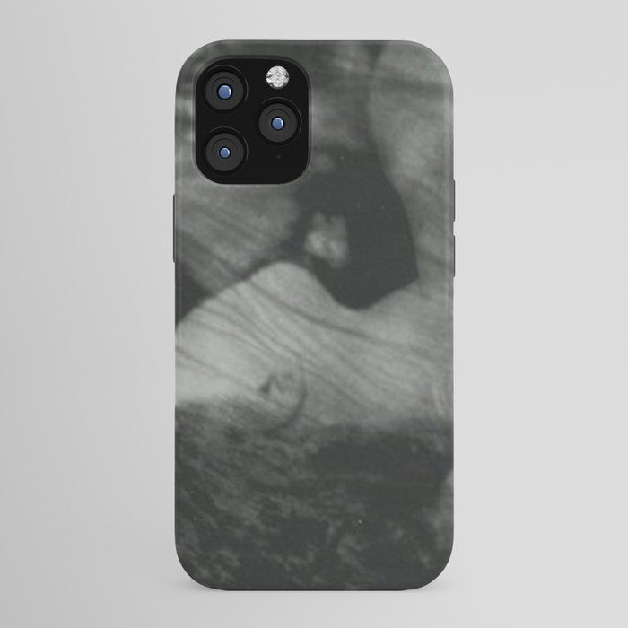 1912, The Kiss, Lovers black and white photography by Anne Brigmann iPhone Case