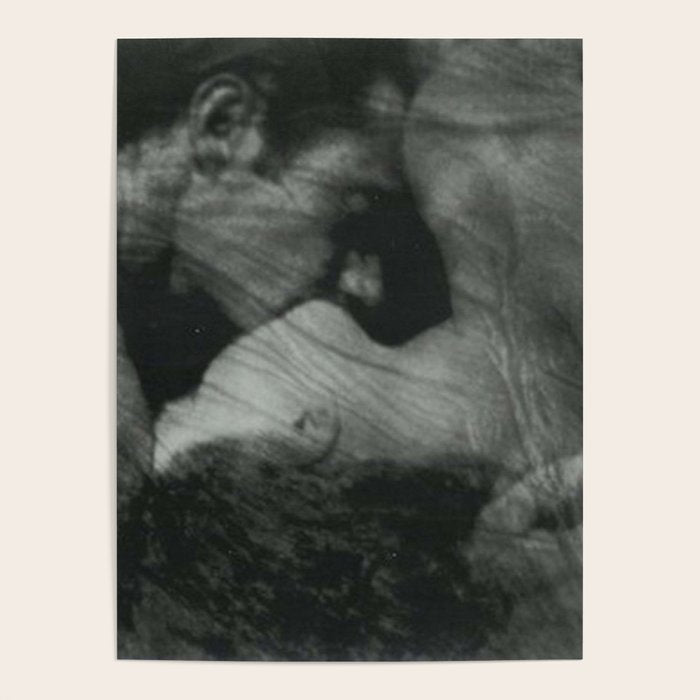 1912, The Kiss, Lovers black and white photography by Anne Brigmann Poster