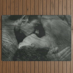 1912, The Kiss, Lovers black and white photography by Anne Brigmann Outdoor Rug