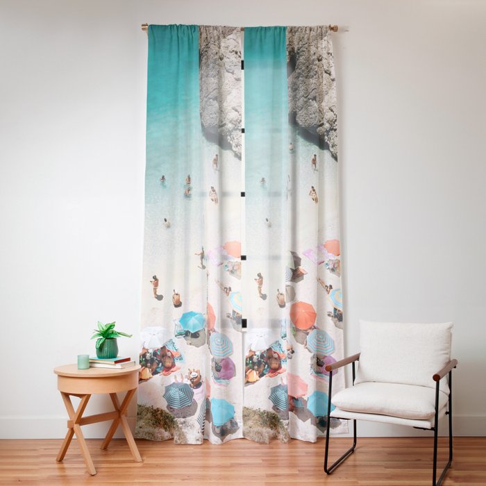 A Day At The Beach Window Curtain
