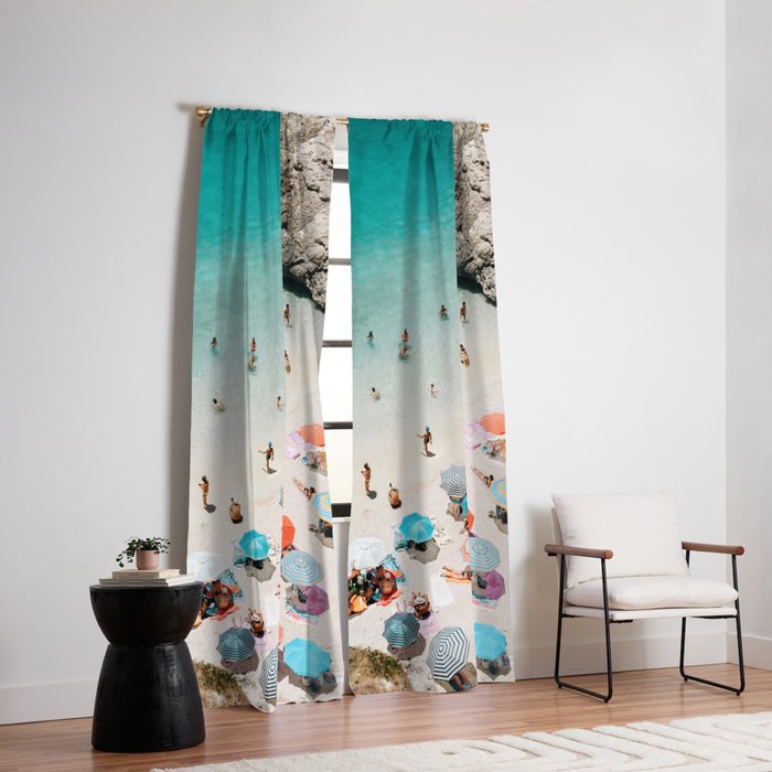 A Day At The Beach Window Curtain