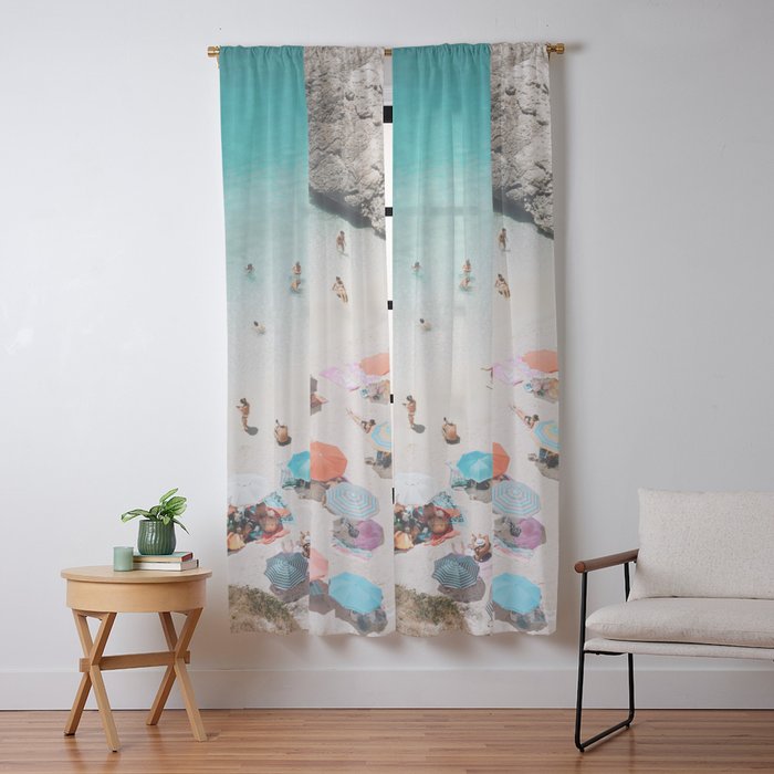 A Day At The Beach Window Curtain