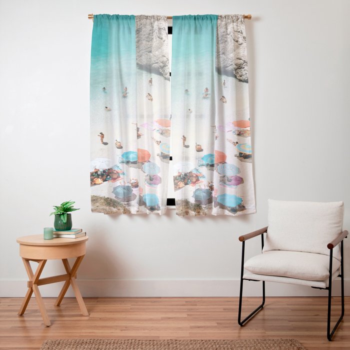 A Day At The Beach Window Curtain