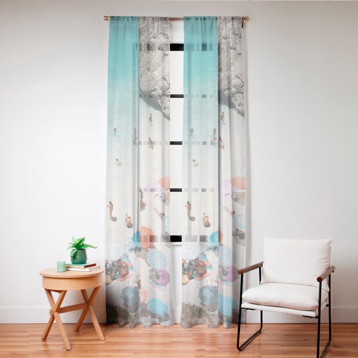 A Day At The Beach Window Curtain