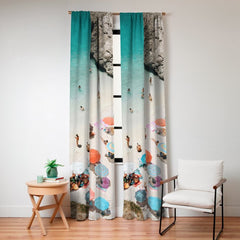 A Day At The Beach Window Curtain