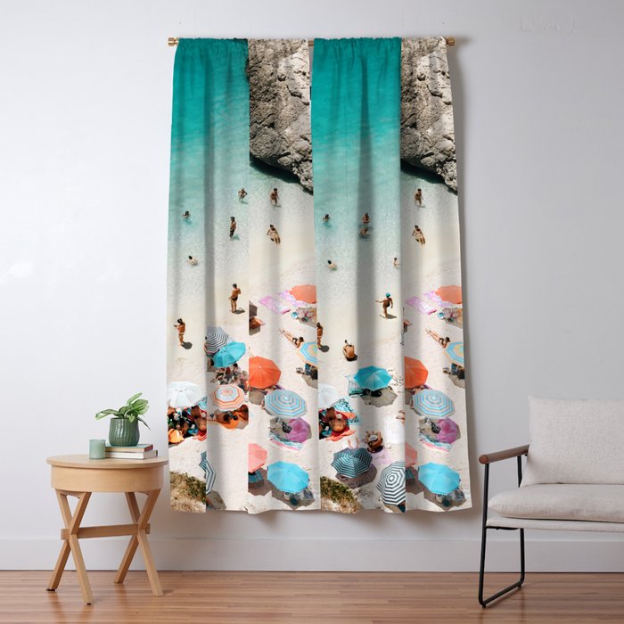 A Day At The Beach Window Curtain