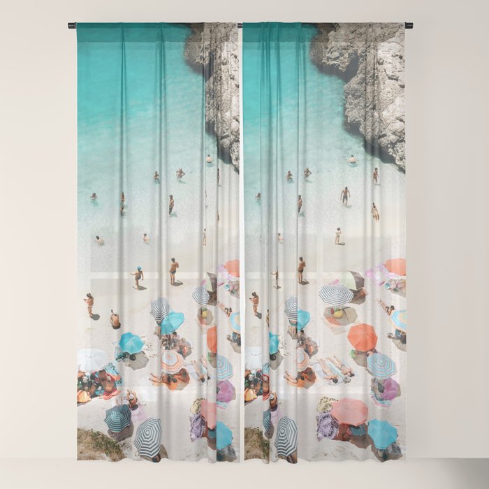 A Day At The Beach Window Curtain