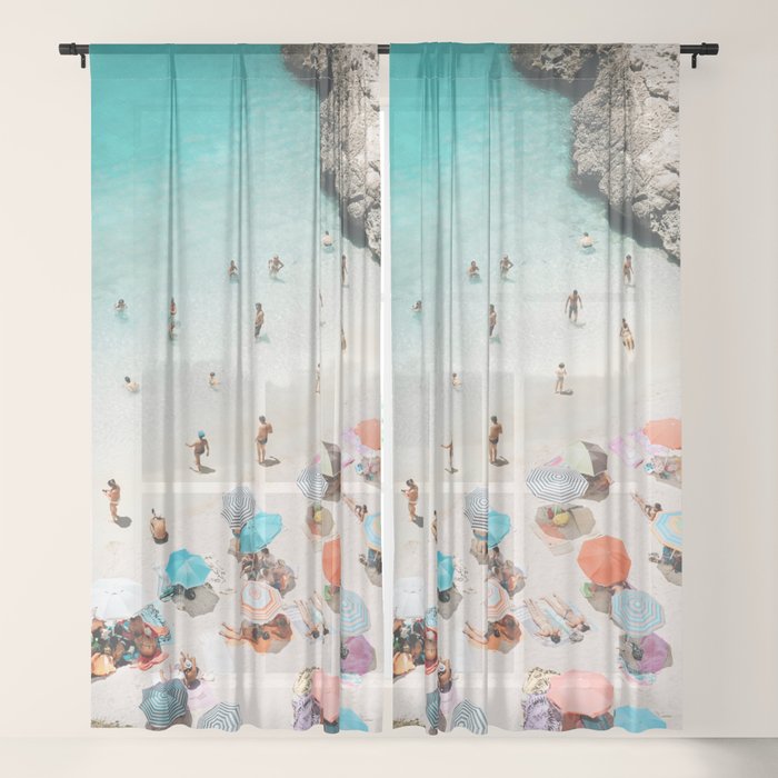 A Day At The Beach Window Curtain