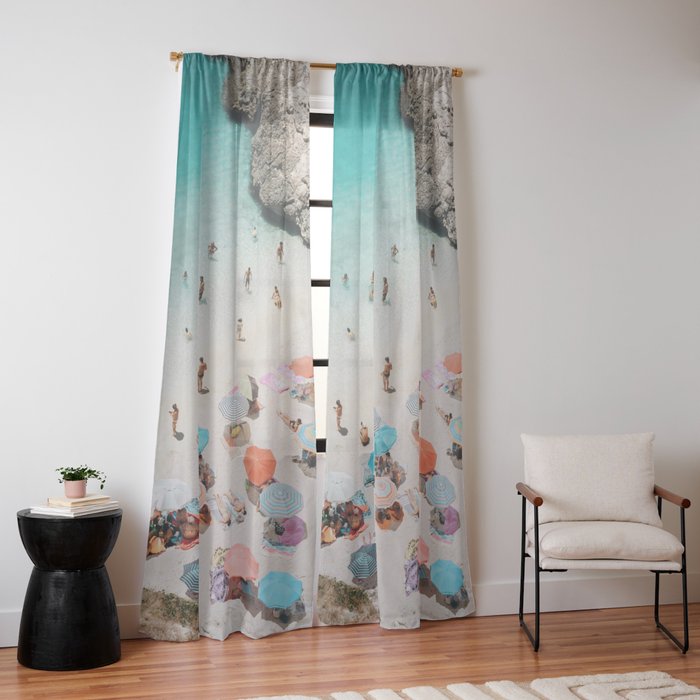 A Day At The Beach Window Curtain