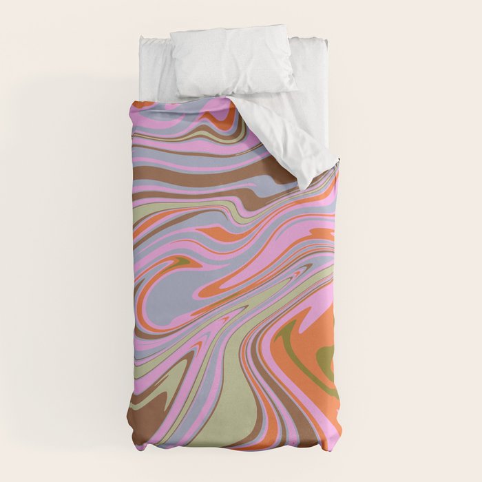 70s Psychedelic Swirl Duvet Cover