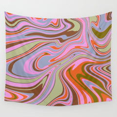 70s Psychedelic Swirl Wall Tapestry