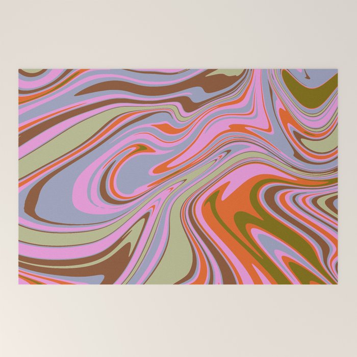70s Psychedelic Swirl Welcome Mat