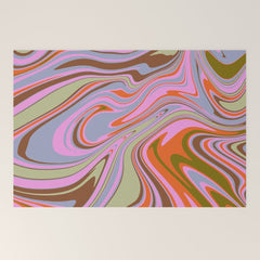 70s Psychedelic Swirl Welcome Mat