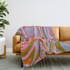70s Psychedelic Swirl Throw Blanket