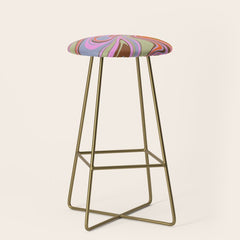 70s Psychedelic Swirl Stool