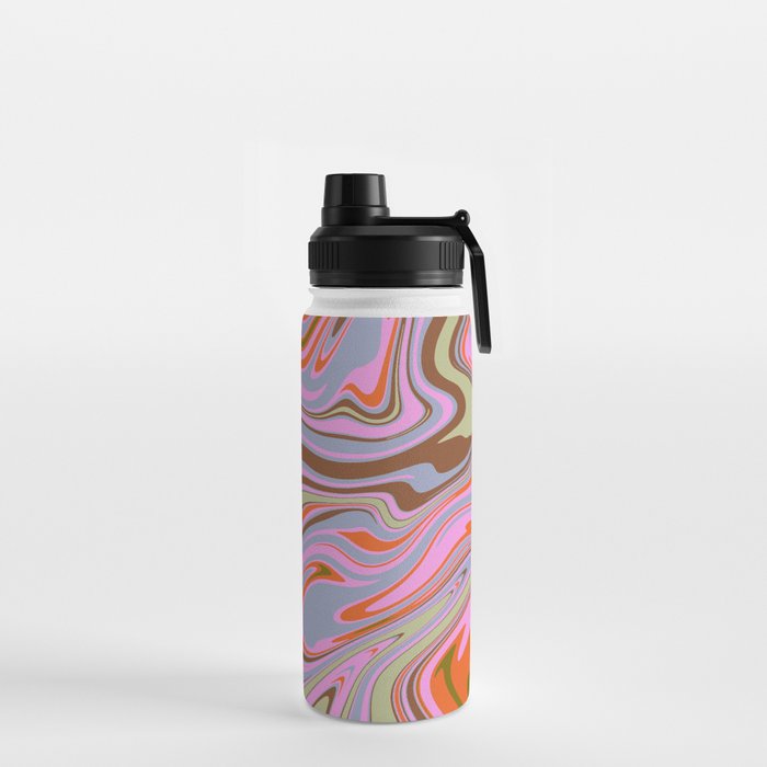 70s Psychedelic Swirl Water Bottle