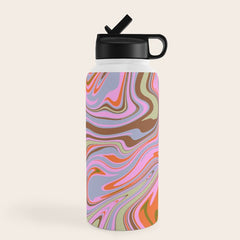 70s Psychedelic Swirl Water Bottle