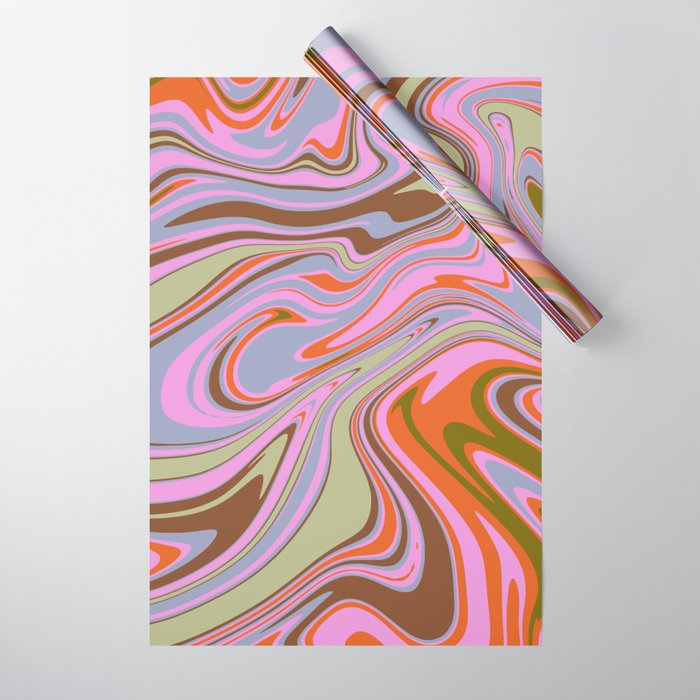 70s Psychedelic Swirl Wrapping Paper