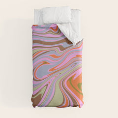 70s Psychedelic Swirl Duvet Cover