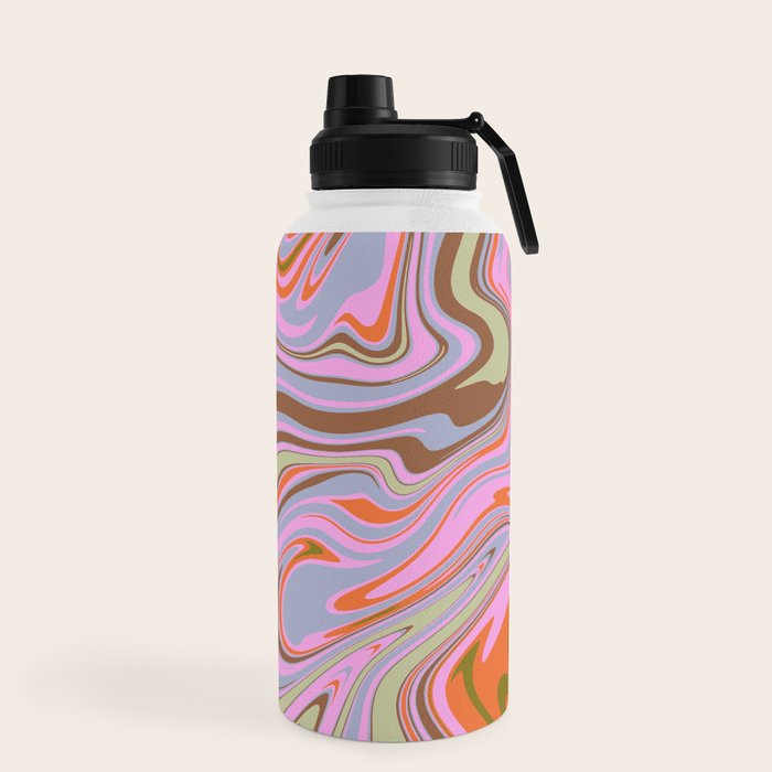 70s Psychedelic Swirl Water Bottle