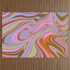 70s Psychedelic Swirl Outdoor Rug