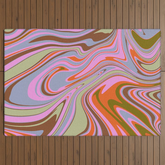 70s Psychedelic Swirl Outdoor Rug