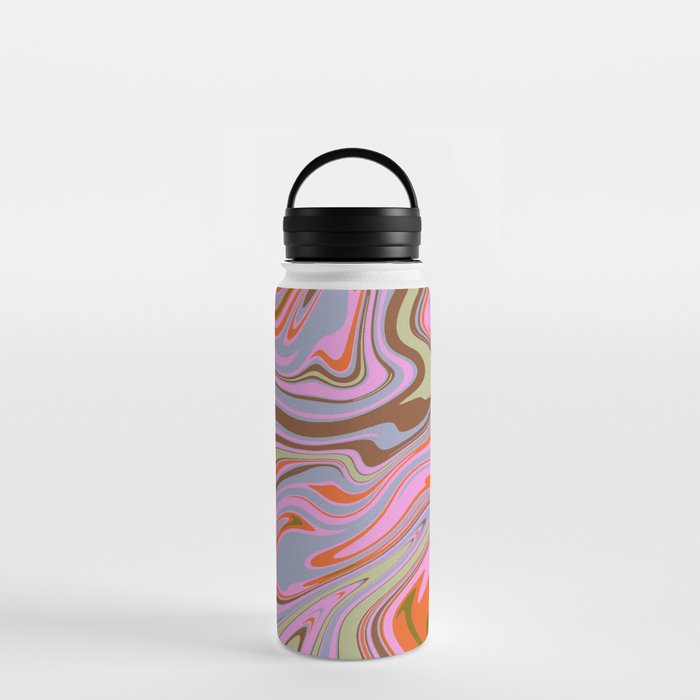 70s Psychedelic Swirl Water Bottle