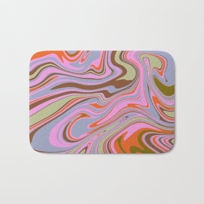 70s Psychedelic Swirl Bath Mat
